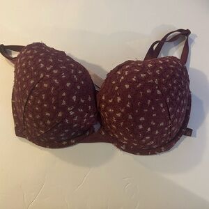 Victoria's Secret purple push up bra with gold print - size 32DD